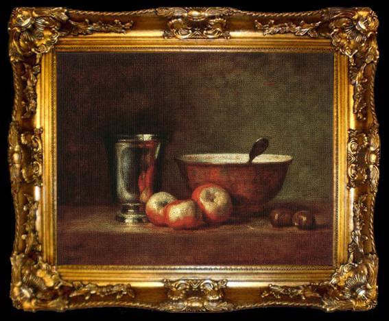 framed  jean-Baptiste-Simeon Chardin Still Life, ta009-2